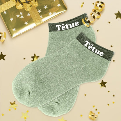 Socquettes Pailletées Colorées à Mot Fantaisie – Taille Unique 36/42 JOY!