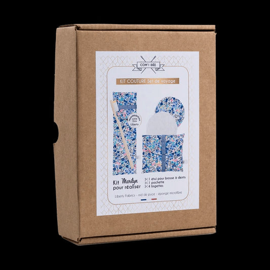 Kit Couture Set Voyage “Marilyn” – Étui Brosse à Dents & Lingettes Lavables Liberty DIY Com'1 Idée