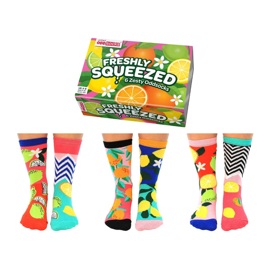 UNITED ODDSOCKS - FRESHLY SQUEEZED - COFFRET CADEAU ADULTE EUR 37-42 United Oddsocks