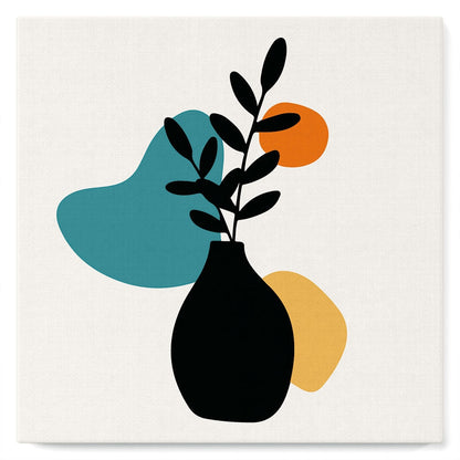 Mini Peinture par Numéros - Kit DIY 20x20cm avec cadre Plante et Vase bleu Figured'art