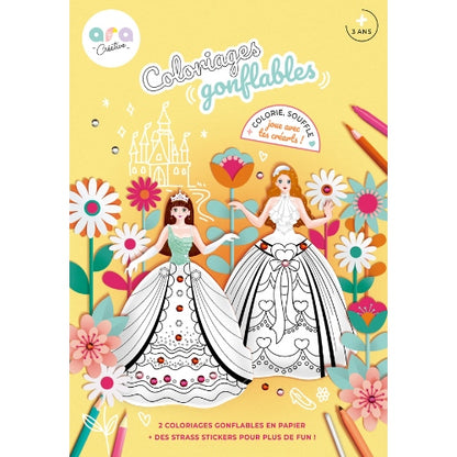 Coloriages gonflables - 2 Princesses à colorier Ara-Créative