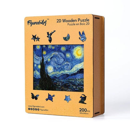 Puzzle 2D en Bois Adulte - La Nuit étoilée de Van Gogh Figured'art