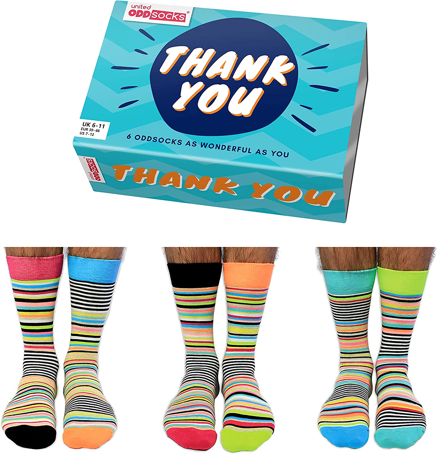 Chaussettes dépareillées - United Oddsocks Box Thank You United Oddsocks