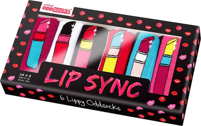 Coffret Chaussettes Dépareillées Lip Sync – United Oddsocks | 6 Chaussettes Fun Femme | Taille 37-42 United Oddsocks