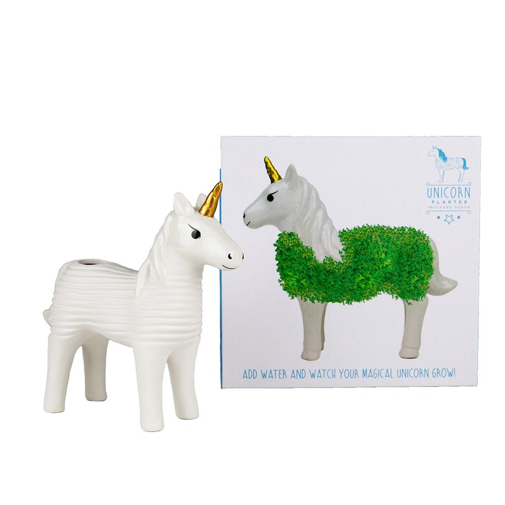 Licorne en céramique à faire pousser | Licorne Verte avec graines de chia GiftRepublic