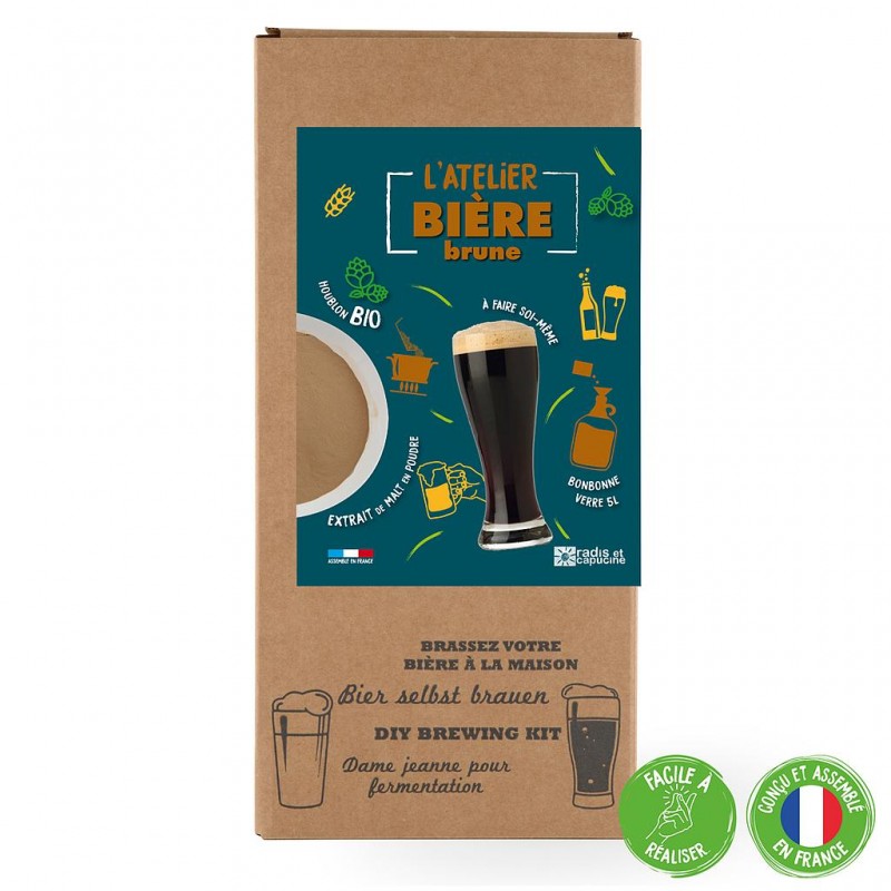 COFFRET BRASSAGE BIÈRE BRUNE 4L EXTRAIT DE MALT À CONCASSER Radis et Capucine