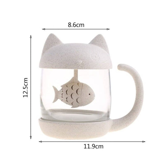 Tasse à Thé Chat avec Infuseur – Mug en Verre & Fibre de Blé sans BPA lavantgardiste