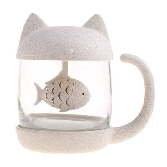 Tasse à Thé Chat avec Infuseur – Mug en Verre & Fibre de Blé sans BPA lavantgardiste